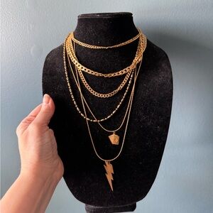 Elegant Gold Layered Necklace Set